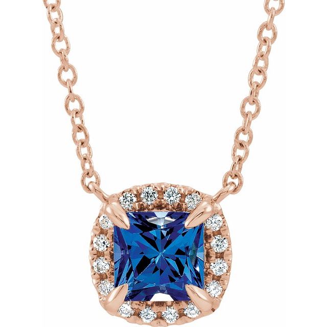 Pankita Blue Sapphire 4 Claw Set  Necklace
